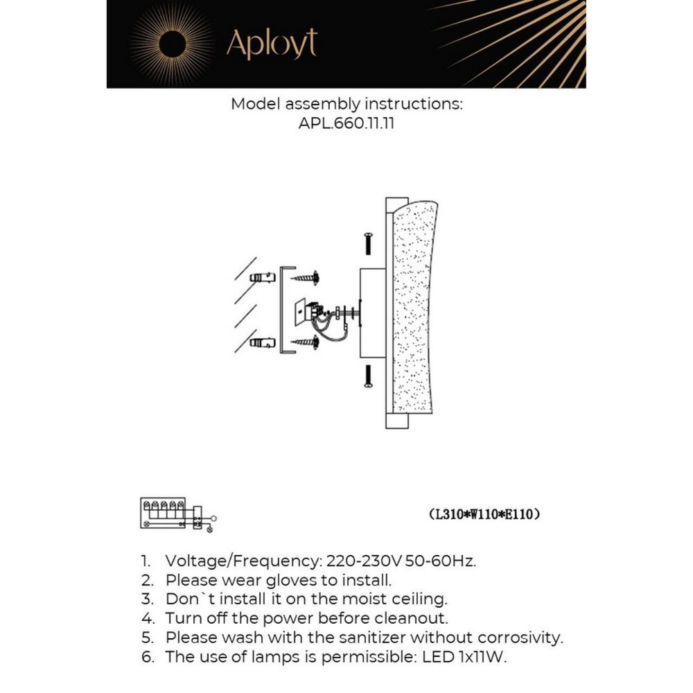Настенный светодиодный светильник Aployt Klemens APL.660.11.11
