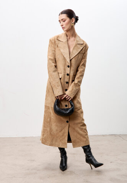 Тренч из натуральной замши