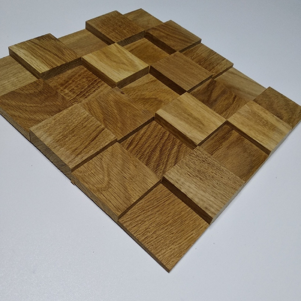 Деревянная мозаика для стен Wood Mosaic 3D Дуб Пирамида