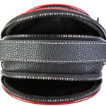 Сумка женская маленькая 22х17х9 см красный металлик с чёрным 7558-1