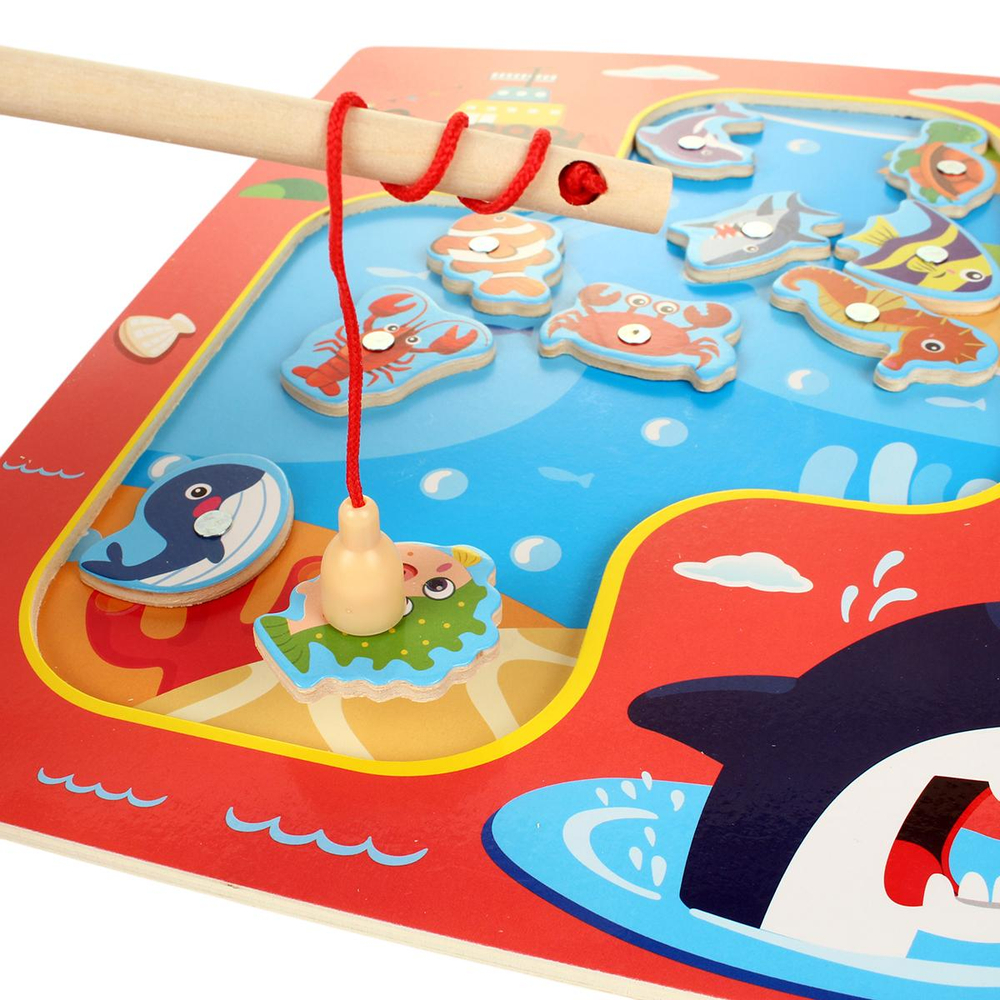 Развивающая игрушка деревянная Рыбалка магнитная, C-41816