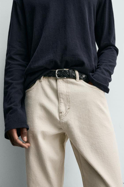 ZARA ДЖИНСЫ SLIM TAPERED FIT, ЭКРЮ