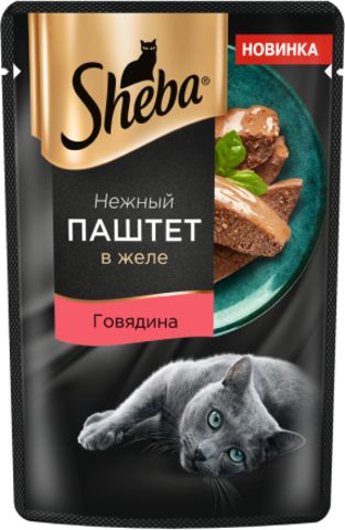 Sheba пауч для взрослых кошек паштет (говядина) 75г
