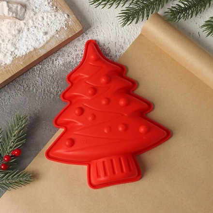 Форма силиконовая "Ёлочка с гирляндой" 11*7*3 см.
