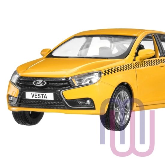 МОДЕЛЬ МАШИНЫ 1/24 LADA VESTA ТАКСИ ЖЕЛТЫЙ