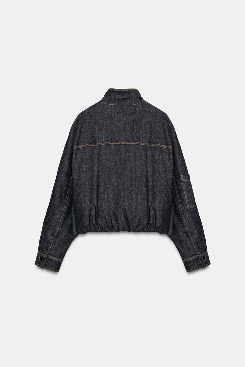 ZARA УТЕПЛЕННЫЙ БОМБЕР С ВОРОТНИКОМ-СТОЙКОЙ, ЧЕРНЫЙ