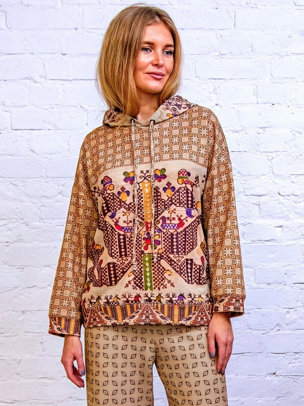 Худи "Оберег", по мотивам старинной русской обережной вышивки