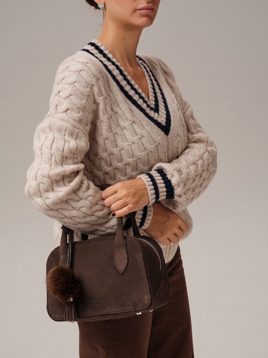 Замшевая сумка DBR 31348 темно-коричневый