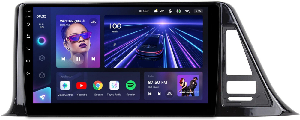 Магнитола для Toyota C-HR 2016-2022 (левый руль, взамен 200х100мм) - Teyes CC3 Android 10, ТОП процессор, 4/32 Гб, CarPlay, SIM-слот