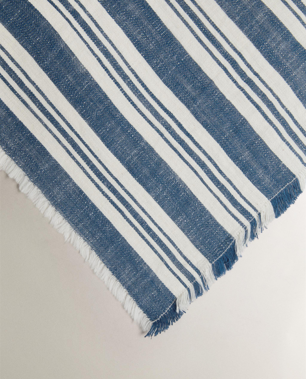 Zara Home плед из хлопка, синий, в полоску · 9126/004