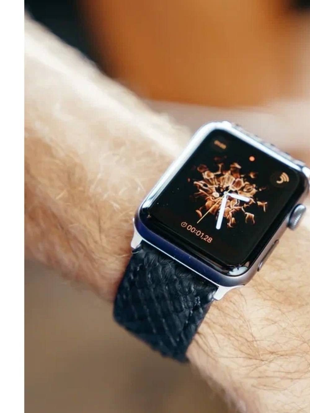 Ремешок Apple Watch, 38мм, питон лакированный, крапивный
