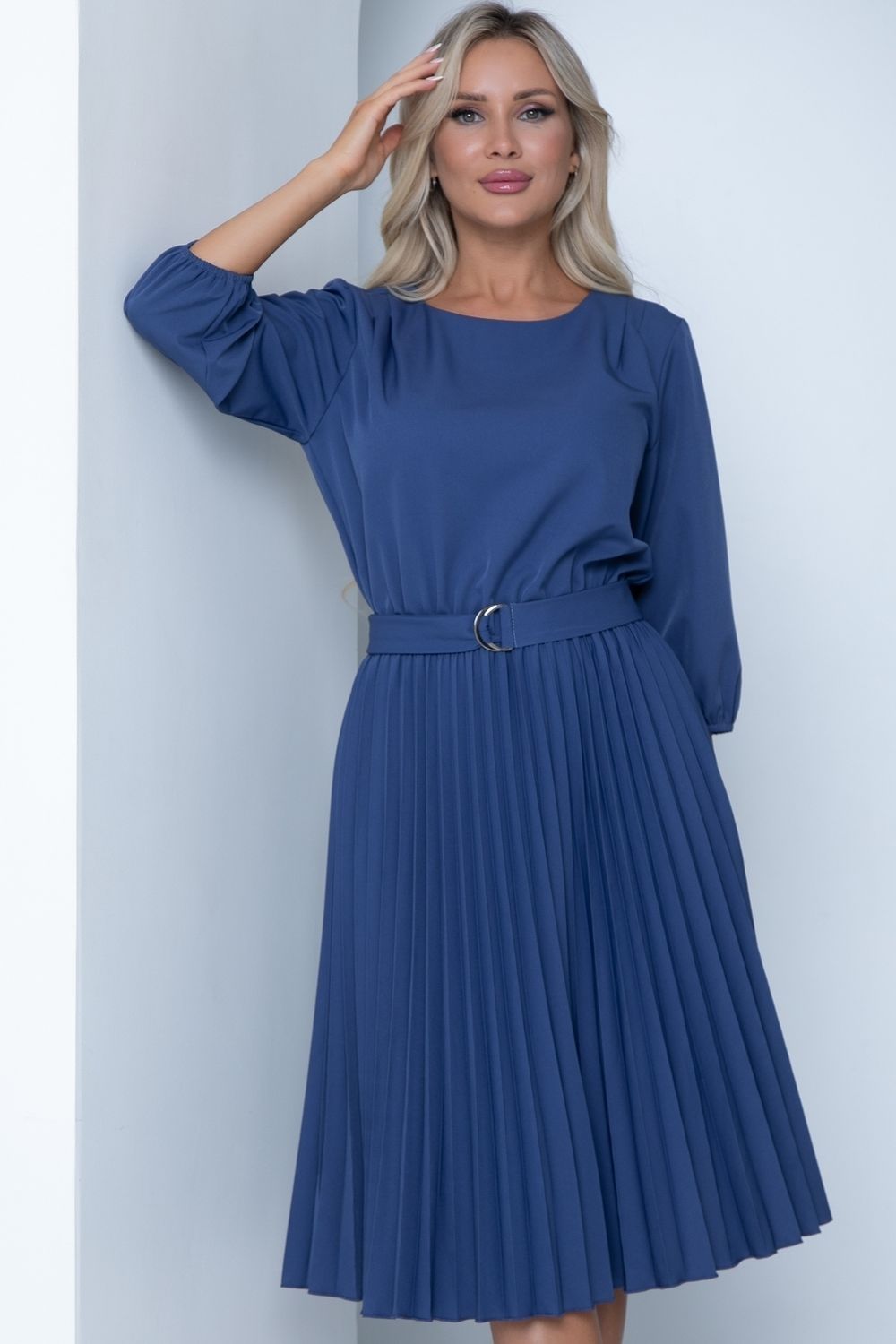 Платье Идеальный силуэт (гофре, джинс) Diolche (Акция)