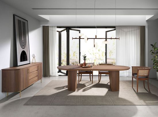 Сервант 3228/413M из орехового дерева и позолоченной стали