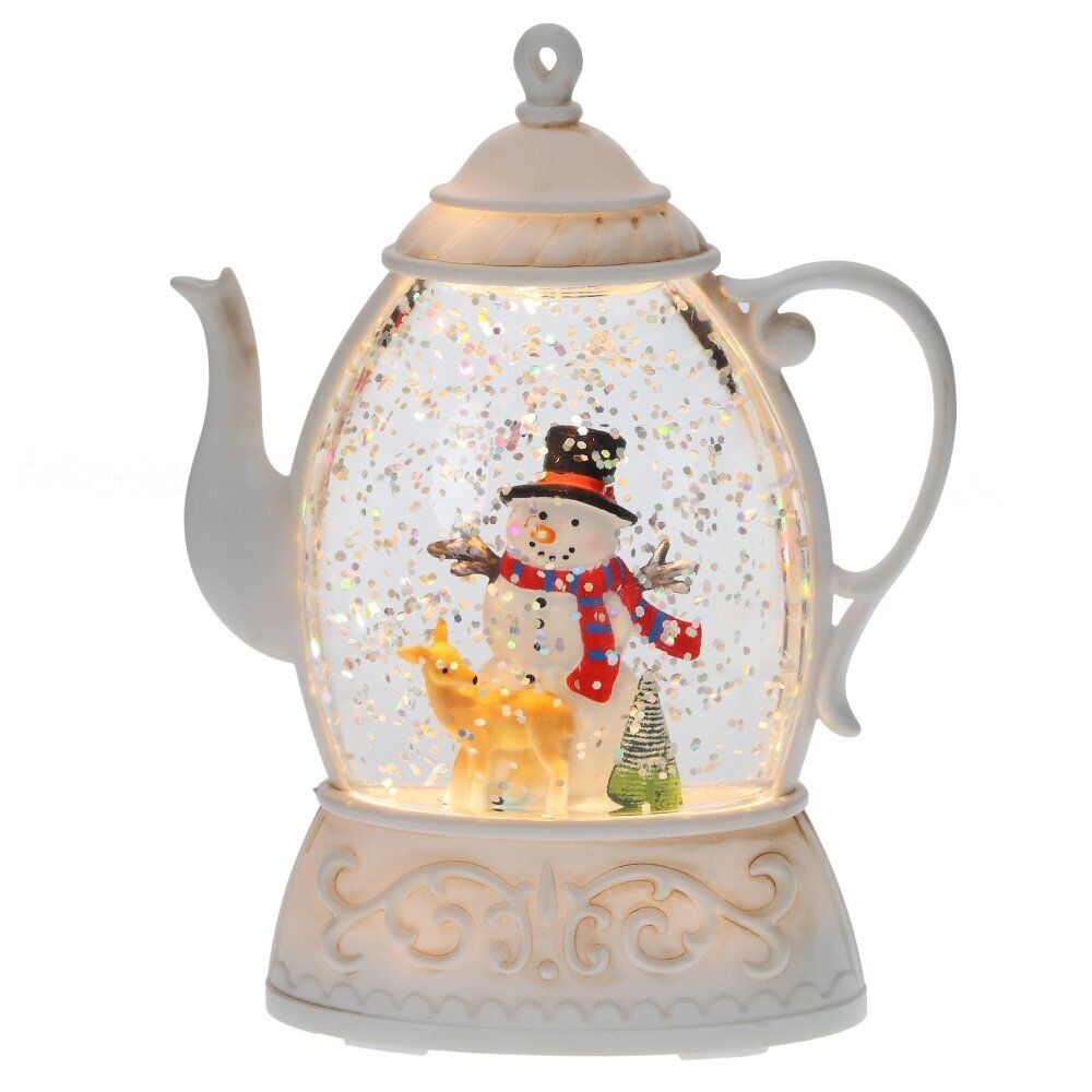 GAEM Изделие декоративное "Снеговик в чайнике" (подсвет, 2xAAA, н/п), L10,5 W4 H13,5 см