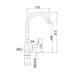 Смеситель для кухни 35к Milardo M07SB0JM05 "Meal" высокий пов излив ХРОМ