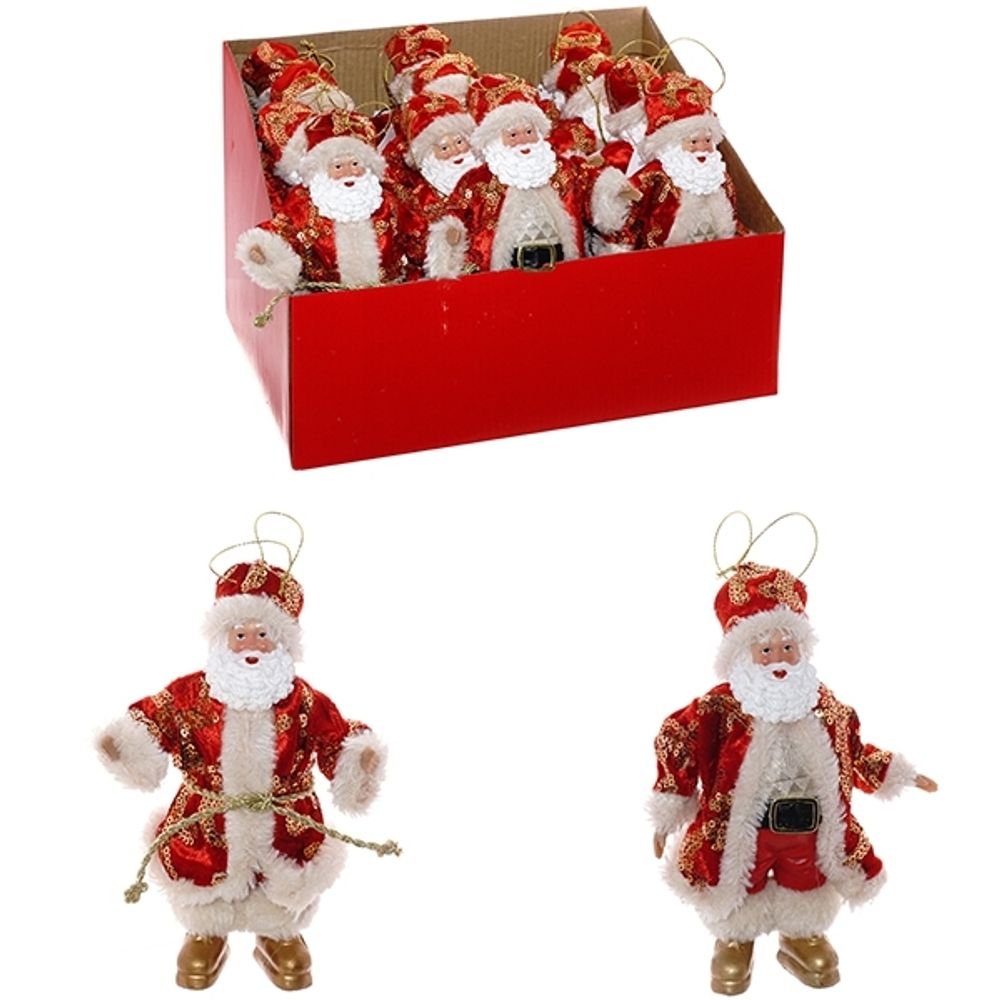 GAEM Украшение новогоднее "Дед Мороз" (блок 12 шт), L9 W4 H16 см, 2в.