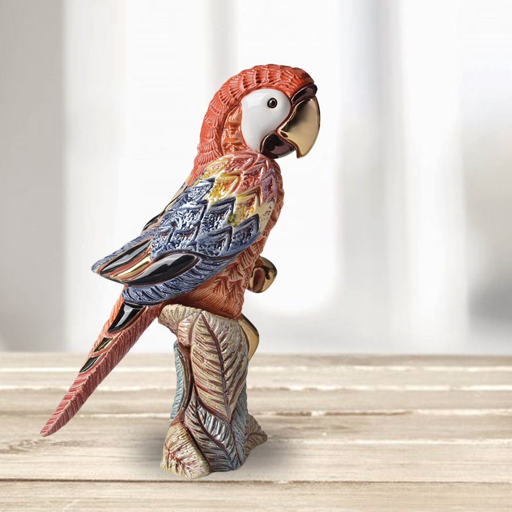 De Rosa Rinconada Статуэтка керамическая Красный Попугай