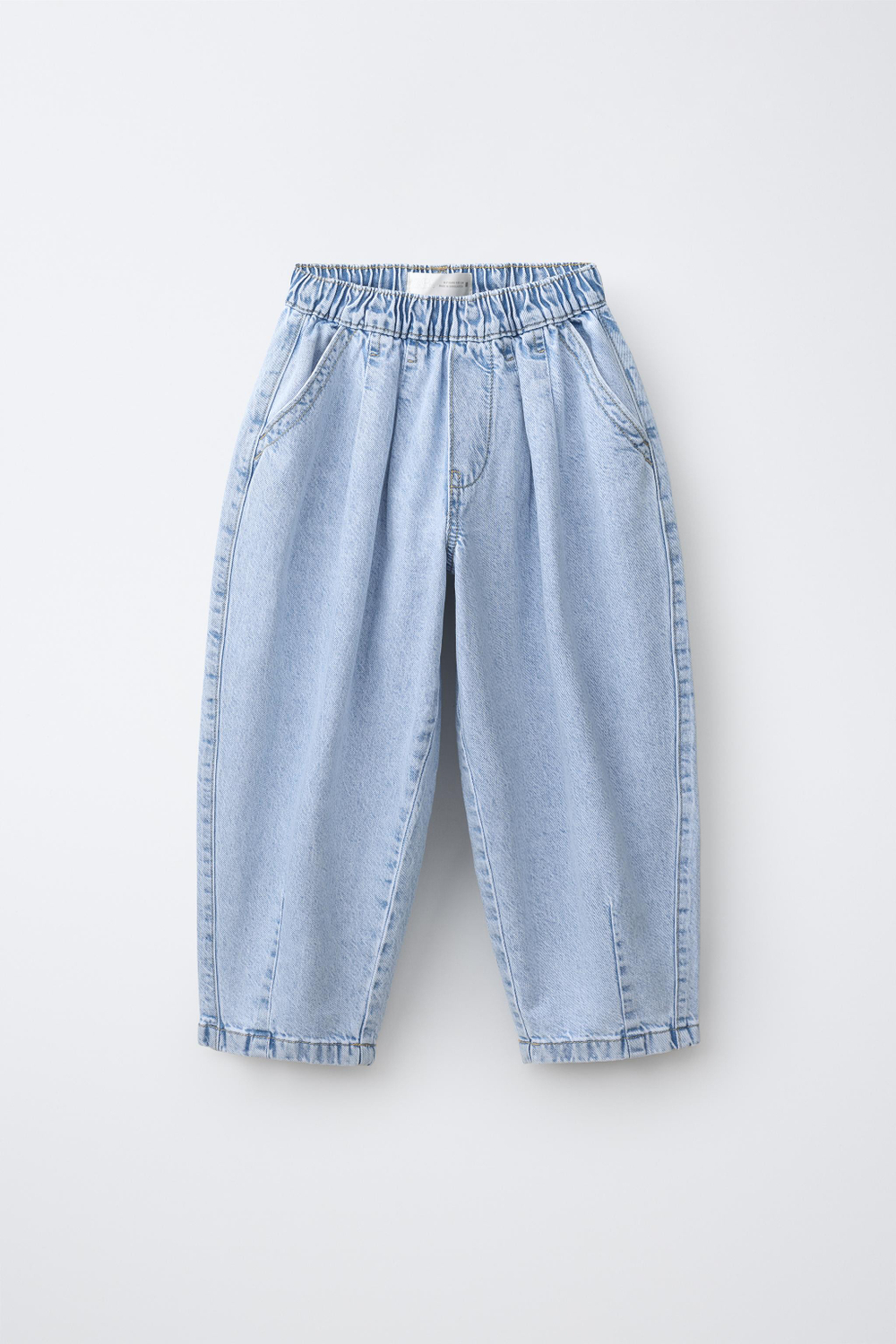 ZARA ДЖИНСЫ BALLOON НА РЕЗИНКЕ, СИНИЙ