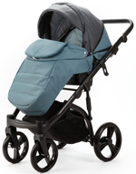Детская коляска Adamex Lanti Deluxe 3 в 1 LN-SD42 (Т. СЕРАЯ. КОЖА + СЕРО-ГОЛУБ.КОЖА)