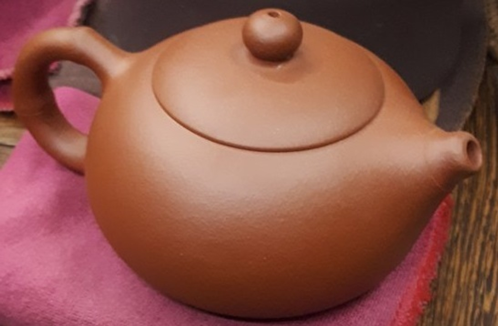 258002 Чайник ИСИН "Бамбук СиШи", исинская глина, 200 мл, цвет - красный