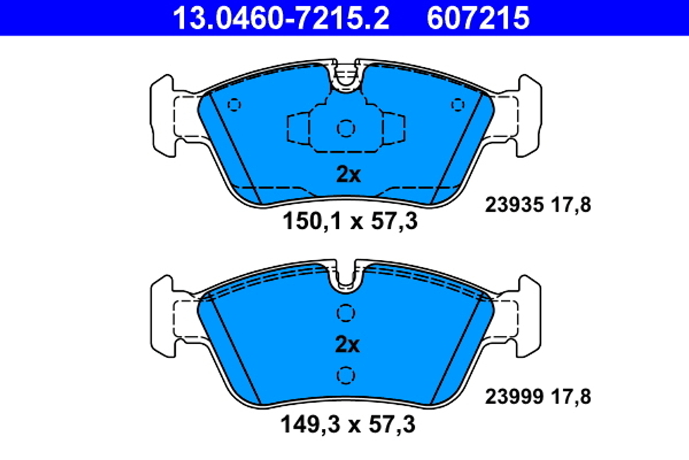 ATE - 13046072152-ATE - Brake Pad Set, disc brake
