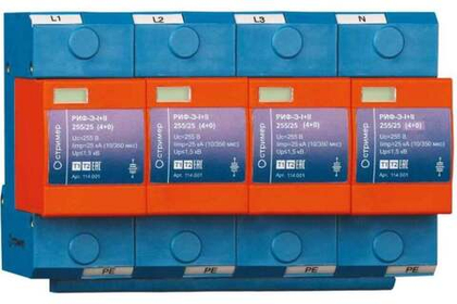 Устройство защиты от импульсных перенапряжений РИФ-Э-I+II 255/25 с (4+0) (114101)