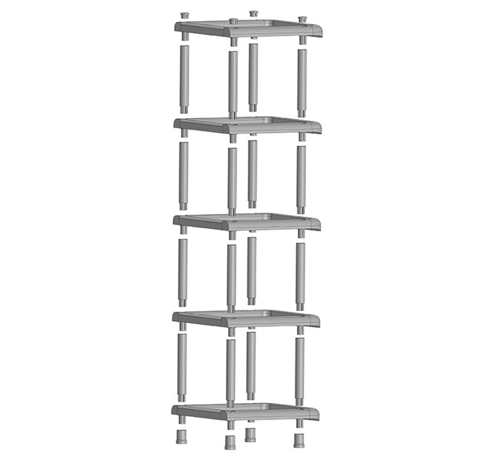 Полка в прихожую МАЛАЯ (5секции) М2708