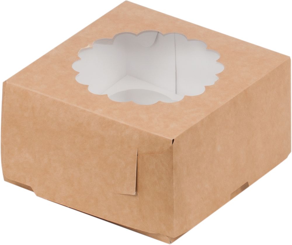 Коробка для капкейков (4), 160*160*100м,  ECOMUF Крафт
