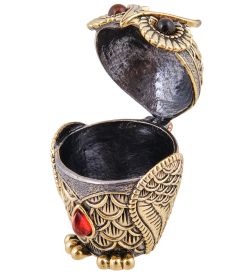 Народные промыслы AM-3782 Шкатулка «Сова Ажурная» (латунь, янтарь)