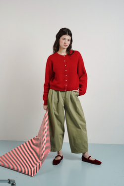 Кардиган из кашемира с мериносом красного цвета