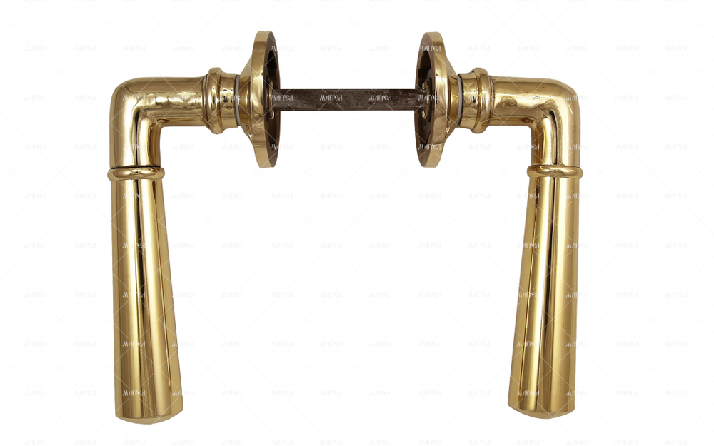 Ручка латунная дверная поворотная Конус