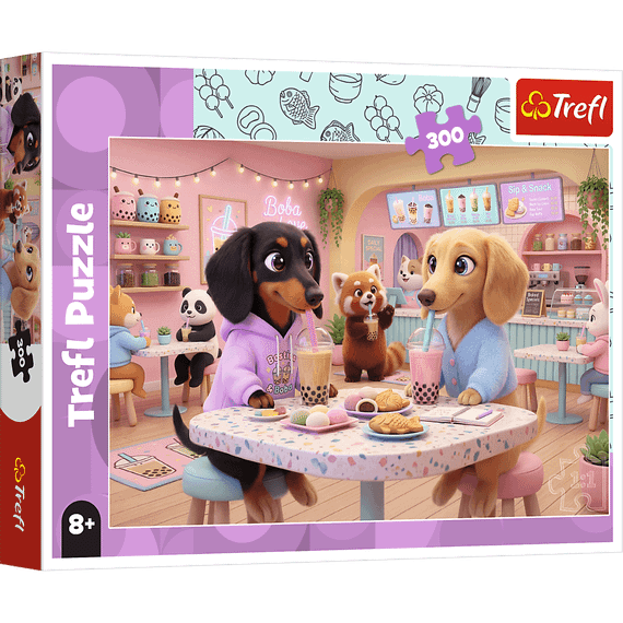 Pazl \ Puzzle \ Пазлы Puzzles - "300" - Dachshunds in the Cafe / Trefl