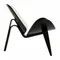 Кресло Shell, черное с белым сиденьем