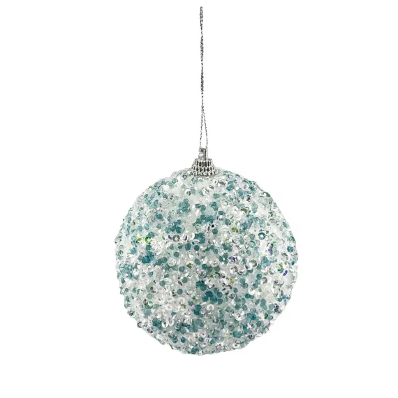 Шар винтажный Мохито 10 см., бело мятный, пенопласт, Christmas DeLuxe (86846)