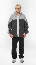 Куртка Ymkashix Furry Big Logo HTF серая/графитовая