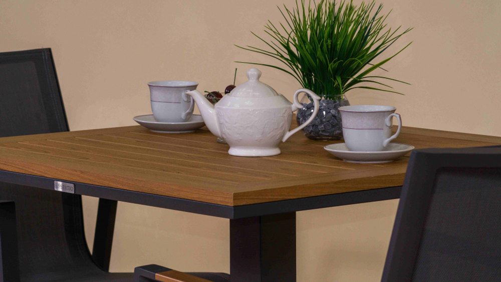 Стол обеденный Ideal Patio МИРРА алюминий, поливуд 80х80 см (1 ножка) резервный дубль