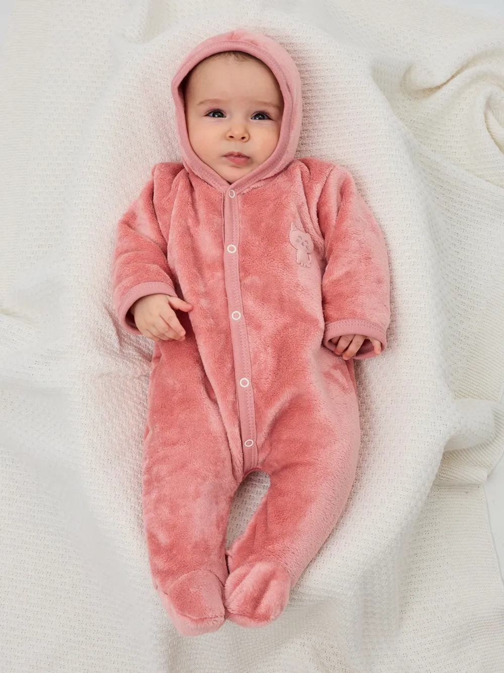 Теплый комбинезон для новорожденных девочек