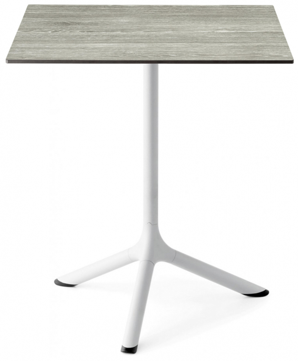 Стол ламинированный обеденный складной Scab Design Tripe Folding, белый, состаренный серый дуб