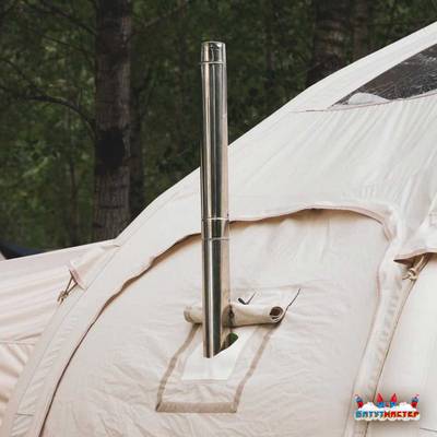 Пневмокаркасная юрта «Гармония» 5×5×2,5 м — для глэмпинга из ПВХ, бежевая