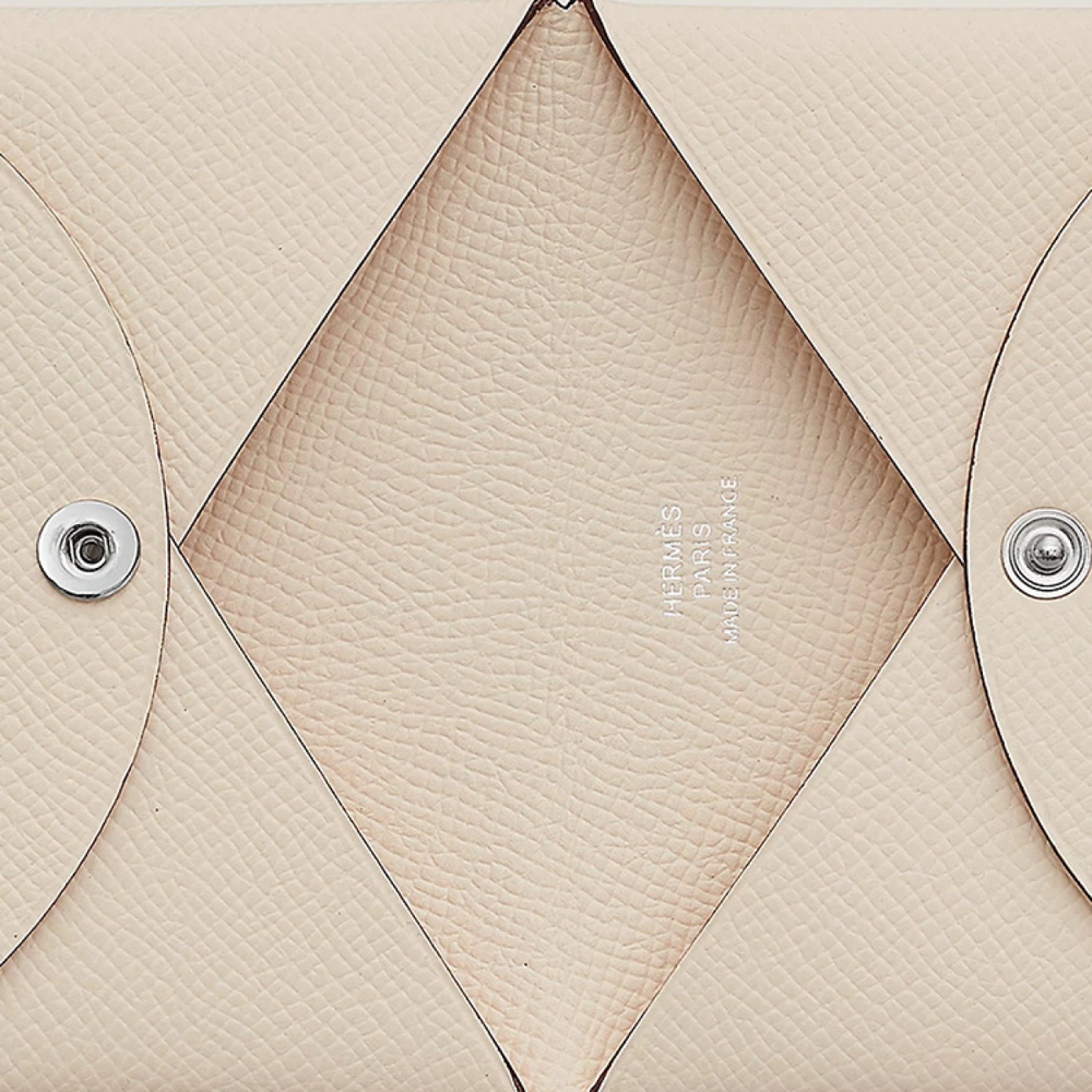 Картхолдеры и кошельки HERMES Calvi Epsom 10 Craie, H044164CK10