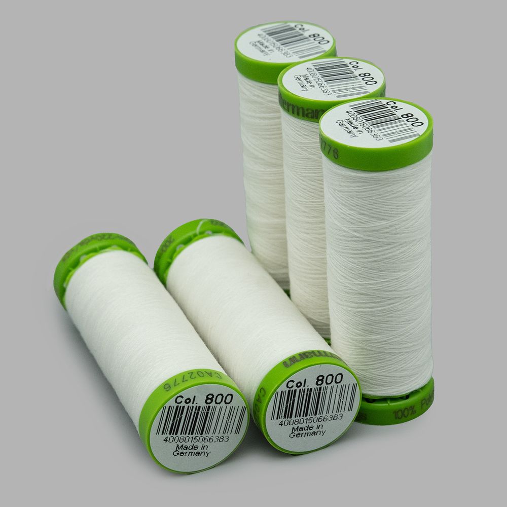 Нитки для тонких тканей Gutermann Extra Fine 150 (200 метров), 5 кат. | _800 белый (Arta 001)