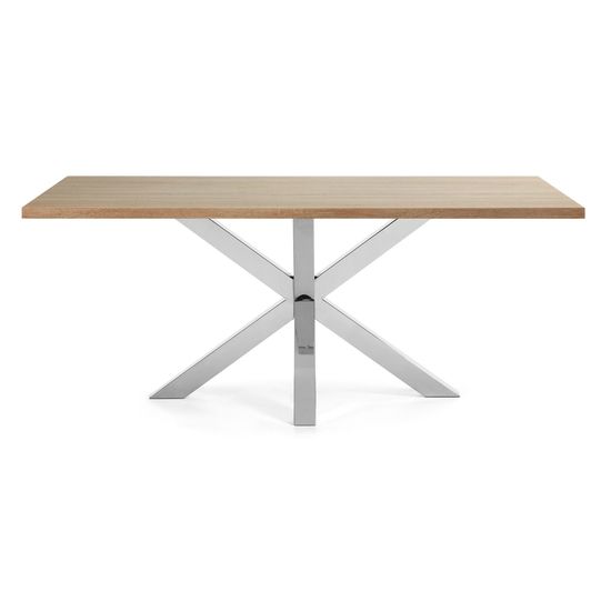 Стол обеденный Arya натуральный на хромированных ножках 200x100