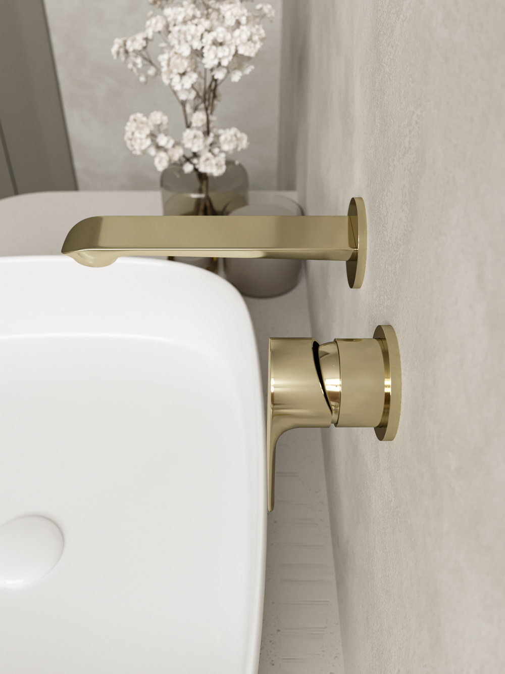 Смеситель для раковины STWORKI Копенгаген S42040GG С ВНУТРЕННЕЙ ЧАСТЬЮ, глянцевое золото