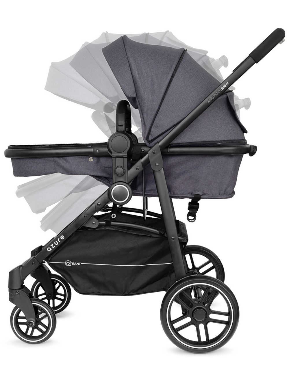 Коляска детская 2-в-1 Rant "AZURE Trends" RA147 alu. Jet Carbon