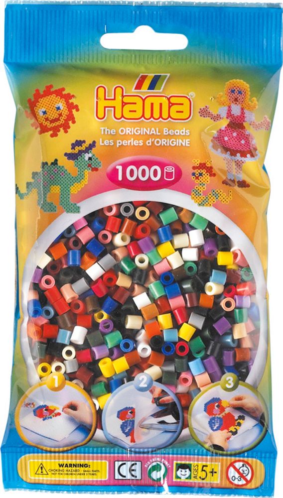 Hama Бусинки для термомозаики Midi микс, 1000 шт. (207-67)