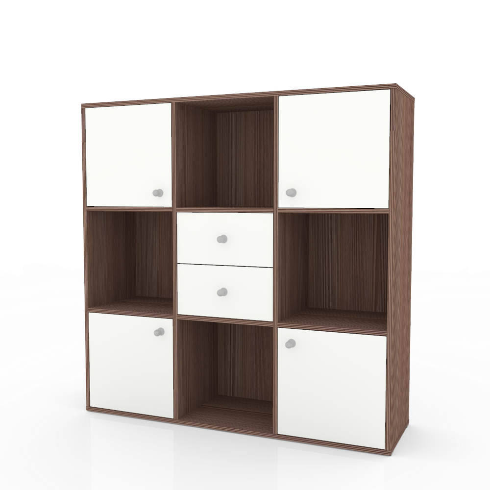 Стеллаж КарИВи Джери Бодего Темный Белое Дерево