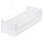 Коробка для рулета с пластиковой крышкой 300х110х80 мм (белая), 200шт