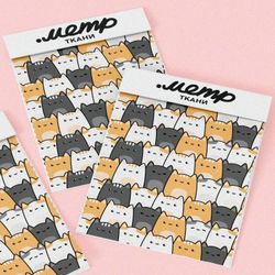 Ткань оксфорд 600 толпа котиков