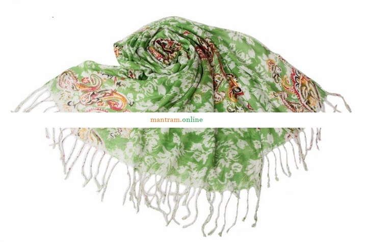 Палантин Вискоза 100% цвет мультиколор, зелень размер 200x60 см.