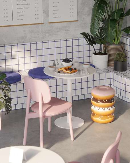 Стул Saga, рогожка, розовый